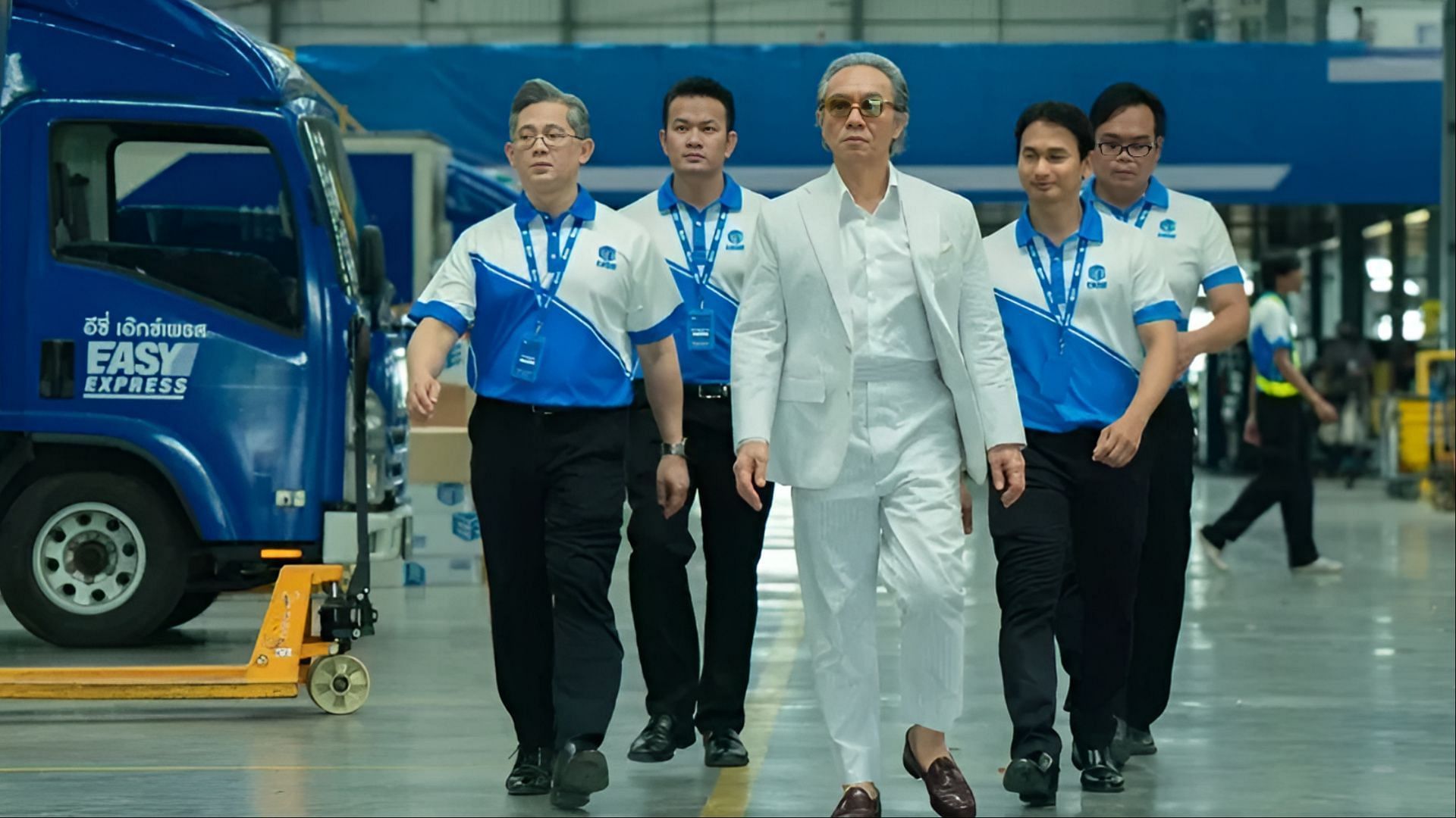 Kanin walks in with his team, exuding confidence before the final showdown with Thunder Express begins. (Image via Netflix)